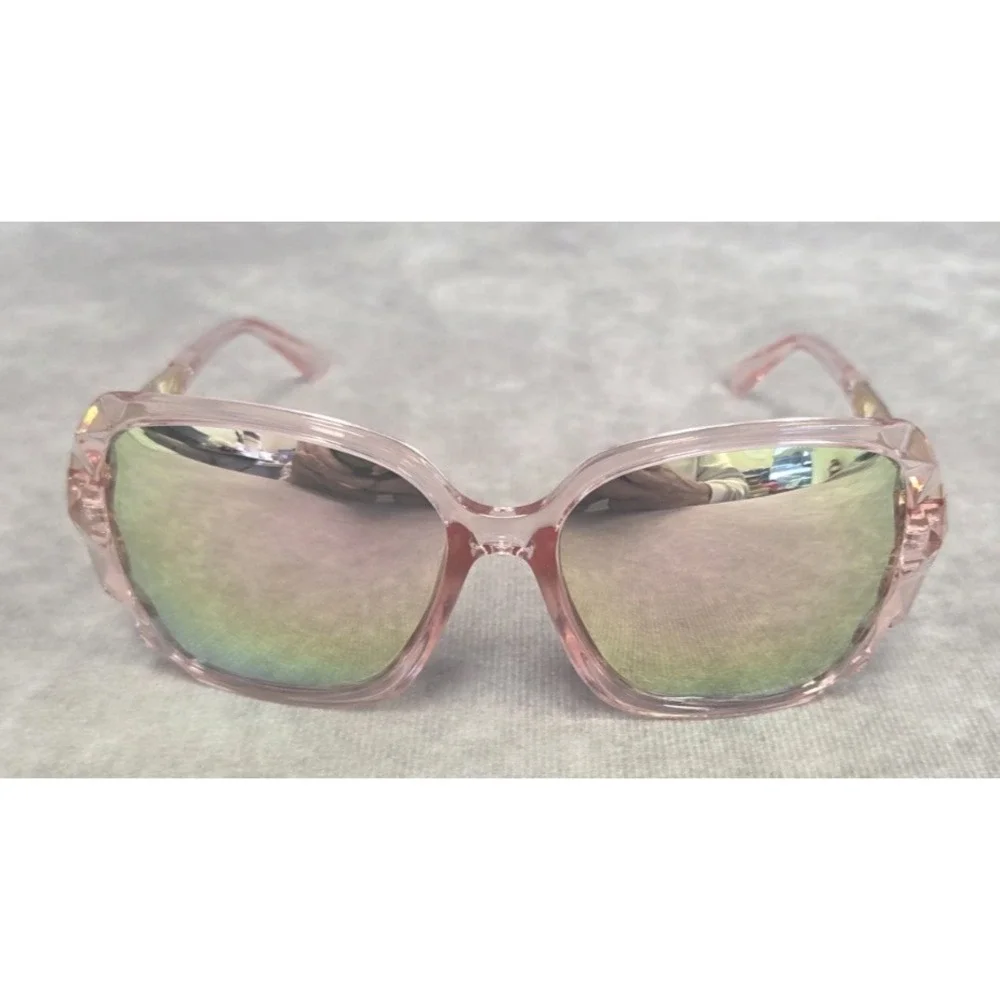 Feisedy Pink Reflective Sunglasses Womens